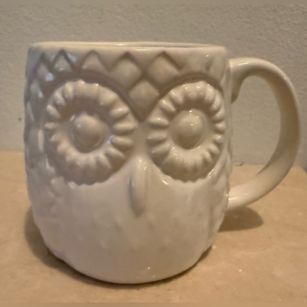Home Essentials white owl mug. 20oz